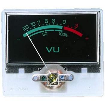 V‑22 Monacor 0291050 Einbaumessinstrument, VU-Label, schwarz