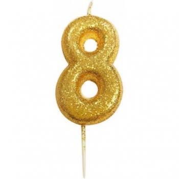 Anniversary Huis Glitter Kaars 8e Verjaardag