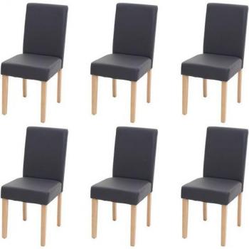 Küchenstuhl Littau ~ 6er-Set, Kunstleder, helle Beine