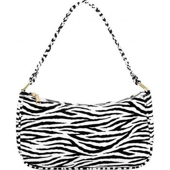 Velvet Zebra Print Women's Casual Shoulder Messenger Bag