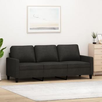 VidaXL Black Fabric 3-Seater Sofa 70.9