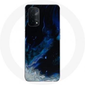 Oppo A54 5G Black Background Smoke Cloud Case