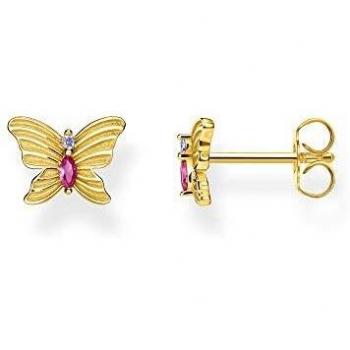 Pendientes de mariposa en plata con baño de oro de 18K de Thomas Sabo