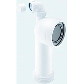 McAlpine WC-CON8V 90 Degree Bend Adjustable Length Rigid WC Connector with Vent Boss 4in