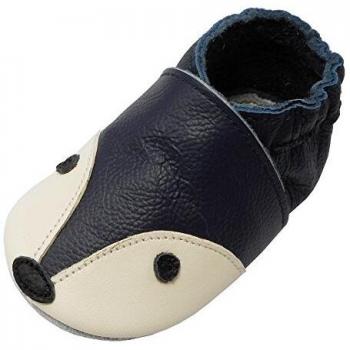 YIHAKIDS Chaussures Premiers Pas Bébé Cuir Doux Bleu Marine