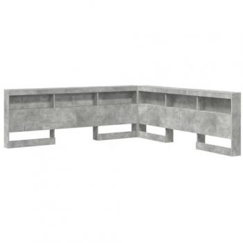 Skladišno uzglavlje 180 cm di beton grigio con struttura in legno (vidaXL)