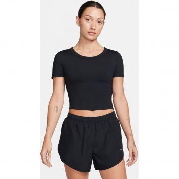 NIKE Damen Shirt Dri-FIT Crop Top Kurzarm Schwarz S