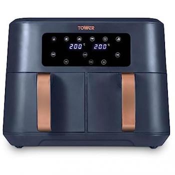 Tower Vortx Dual Basket Air Fryer Midnight Blue/Rose Gold