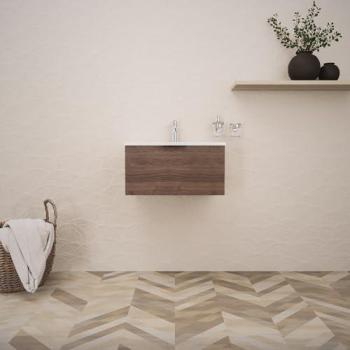 Inda Mueble de baño 60 cm Topazio con lavabo y cajón roble marrón