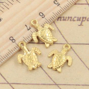 20 piezas de joyería tortuga marina 16x12mm bronce tibetano color plata para manualidades