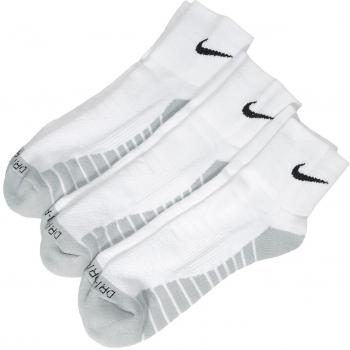 Nike U Dry Cush QTR 3PR Socken, Herren S Weiß