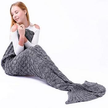 Coperta a maglia a forma di coda di sirena