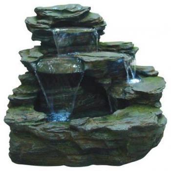 Stone Slate Garda Falls LED Fountain