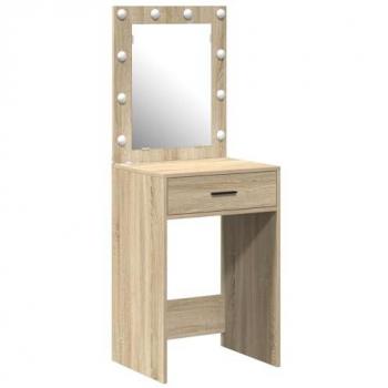 Dressing Table with LED Lights, Sonoma Oak – 50 x 41 x 135 cm