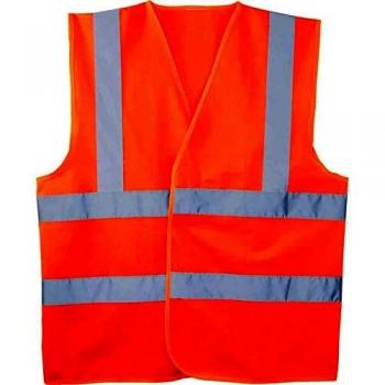 Gilet de chantier orange HV avec baudrier