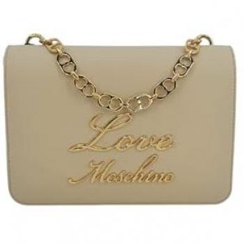 Love Moschino Heart Chain Handbag in Beige