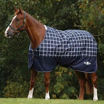 Saxon Defiant 600D Standard Neck Lite Horse Blanket – Navy Plaid (5'6)