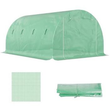 Bâche polyéthylène anti‑UV 12 m² pour serre tunnel Outsunny – couleur verte