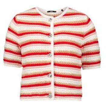 Zero Strickjacke mit knöpfiger Front – gestreift, 1 Teil – CreamRed