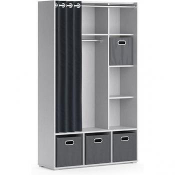 Vicco Organizer Kleiderschrank Luigi, Hellgrau, 106 x 178 cm