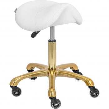 Physa Tabouret Équitation – 57‑75 cm – 150 kg – Blanc/Doré
