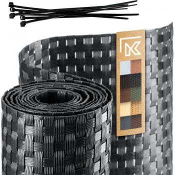 Kadax Gartenzaunband Technorattan, Anthrazit 19×25 cm