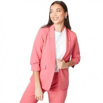 Petite Ruched Sleeve Blazer