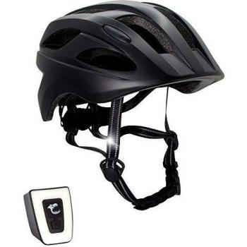 Crazy Safety Bicycle Helmet with USB Light (White, 54-58cm)