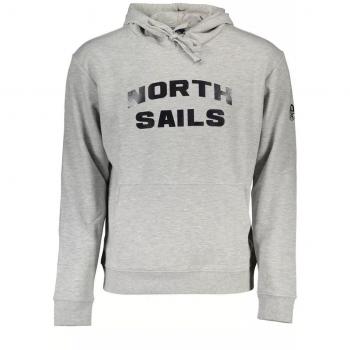North Sails Gray Cotton Pullover Hoodie
