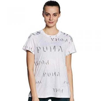 Puma Damen-Style Tee Last Lap Grafik weiß M