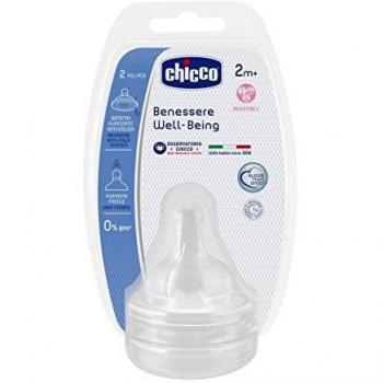 Chicco Tetina Fisiológica Silicona Flujo Ajustable 2 meses 2uds