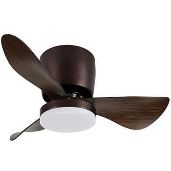 Ventilador de techo LedHogar 30 W DC, color madera roble, 3 aspas ABS