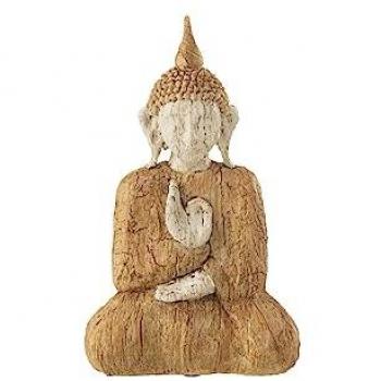 Silla Zen Buda de Resina Beige 16×10×26 cm