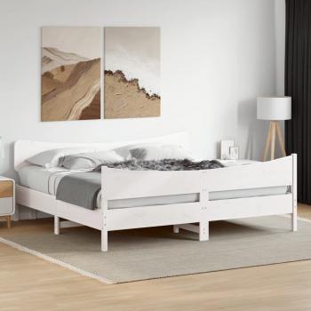 VidaXL Pine Bed Frame 200x200 cm White