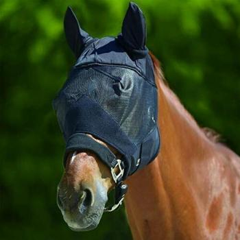 Black Waldhausen XWB Premium Fly Mask with Ear Protection