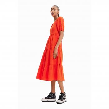 Desigual Robe Orange midi décolleté dos