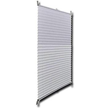 Pleated Window Blind in White, 40x200cm, Plisse Style by Vidaxl