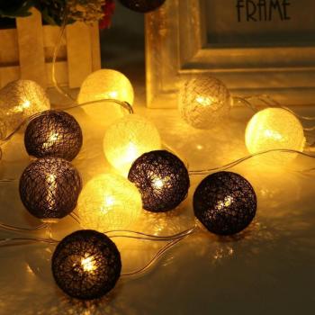 20 LED Baumwollball-Lichterkette für Hochzeiten und Feiern