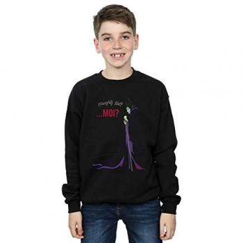 Maleficent Weihnachts‑Naughty‑List Shirt für Jungs 9–11 Jahre – Schwarz