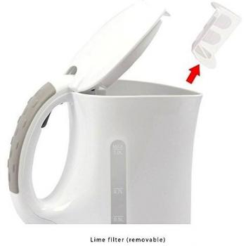 Clatronic WK 3462 Hervidor Agua Eléctrico, 1 L, Resistencia Acero Inox, Inalámbrico, Apagado Automático, Filtro Cal, 900W