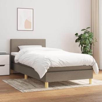 Lit à Matelas Taupe 100x200 Tissu