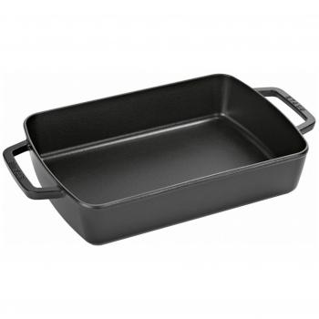 Plat en fonte Staub noir, 30 x 20 cm, empilable