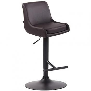 Sgabello Elegante in Similpelle Marrone e Nero