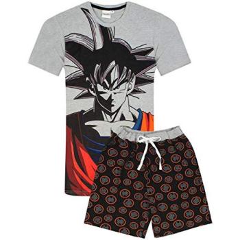 Dragon Ball Z Men’s Grey Sleep Suit with Short Sleeves & Shorts – Small Size