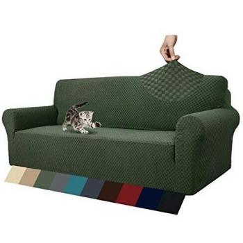 MAXIJIN Newest Jacquard Extra Large Sofa Covers for 4 Seater, Army Green