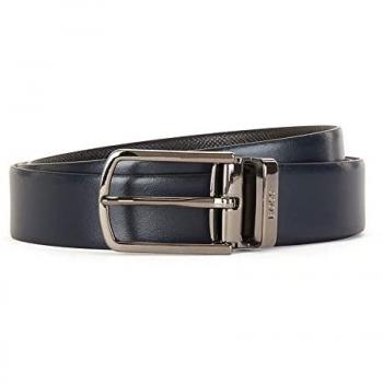 BOSS Ceinture homme noire, cuir premium – Réversible Or35 PS