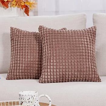 Twin Tactile Pillow Envelopes – 40 × 40 cm, Brown Fabric