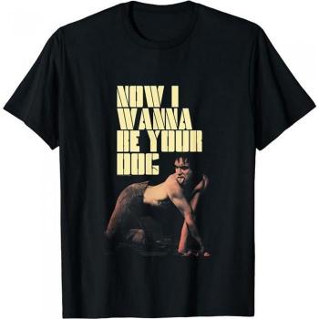 Camiseta unisex Iggy & The Stooges XL negra de algodón Wanna Be Your Dog