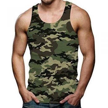 RAISEVERN Mens T-Shirt Gilet Top XXL, sans manches, couleur cool, imprimé Skull 3D, usage estival