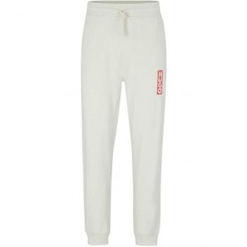 Pantalone Lungo Hugo Dogur Tonalità Cremosa e Rossa